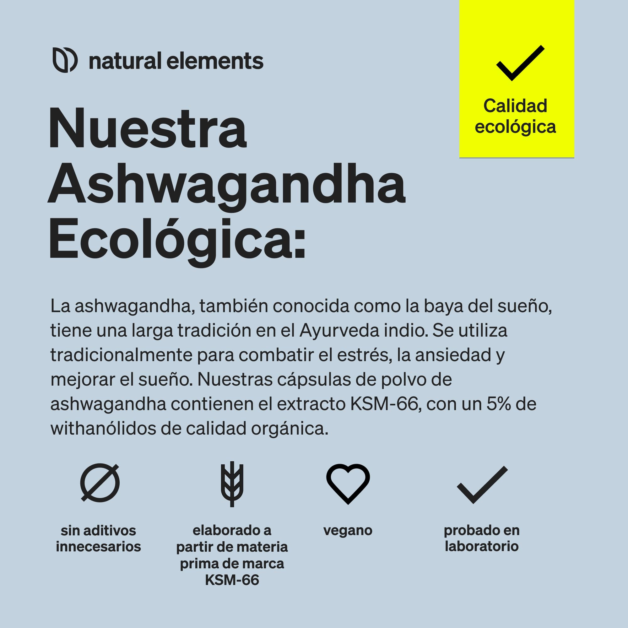 Ashwagandha KSM-66® ecológica - 600 mg de extracto de raíz de ashwagandha orgánica - Raíz del sueño de la India - 180 cápsulas - Probada en laboratorio, vegana y sin aditivos