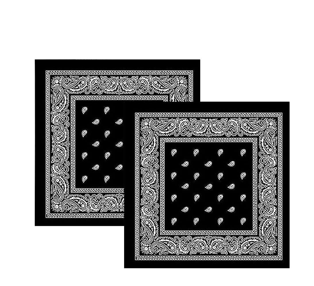 DIKHAWAUnisex Cotton Bandana/Head Wrap/Wristband/Face Cover/Handkerchief For Men And Women (50CM X 50CM_Pack of 2)