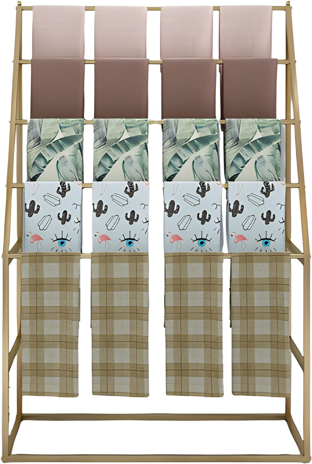 Vertical Modern Scarf Holder Organizer for Towels Jeans Cloth Blanket,Heavy Duty 150Cm Tall Multi-Purpose Display Stand Rack with Non-Slip Foot Pads,Black,Length120Cm