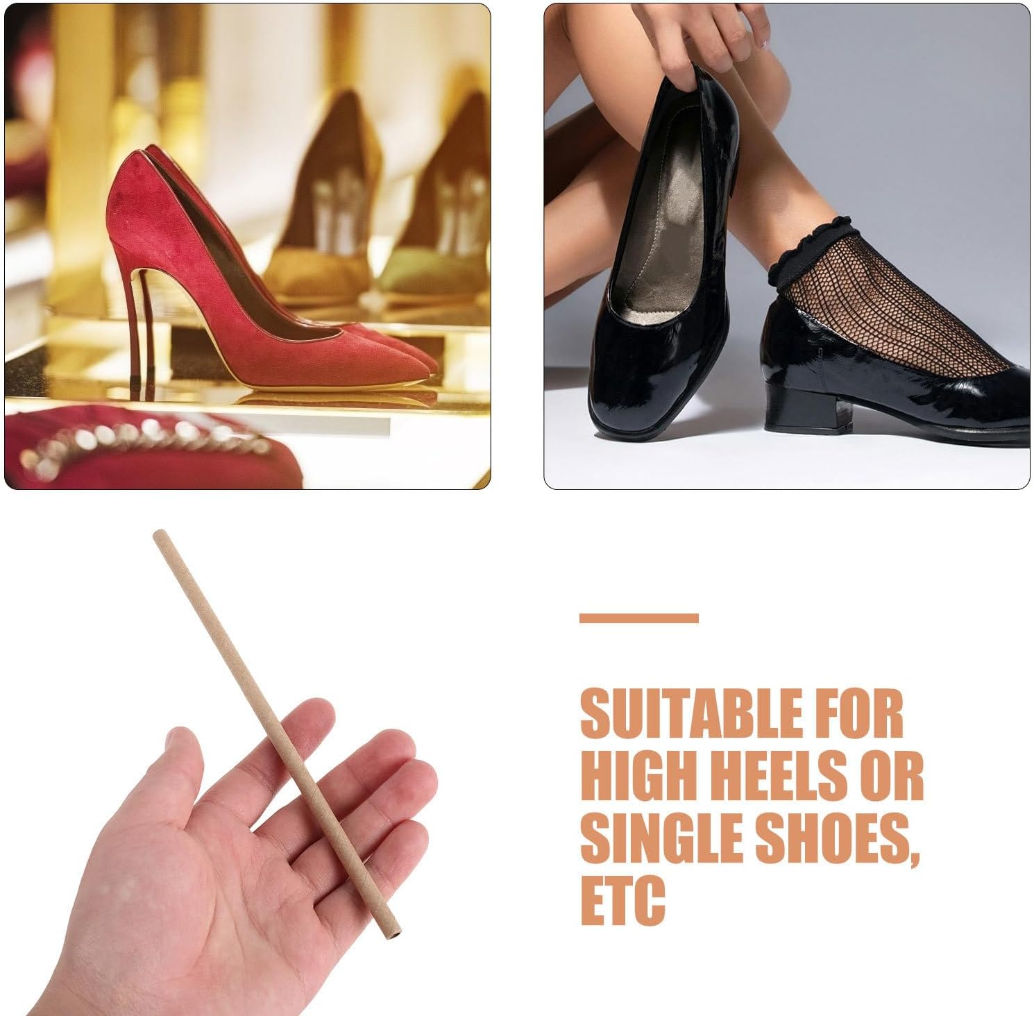 100pcs Shoe Shaper Trees, Kraft Paper Boot Inner Support Shaper for Ladies High Heels, Anti-Collapse Shoe Shape Holder 7.87"