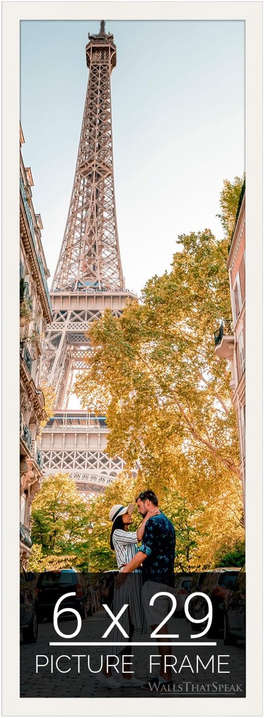 wallsthatspeak 6x29 white Picture Frame for Puzzles Posters Photos or Artwork