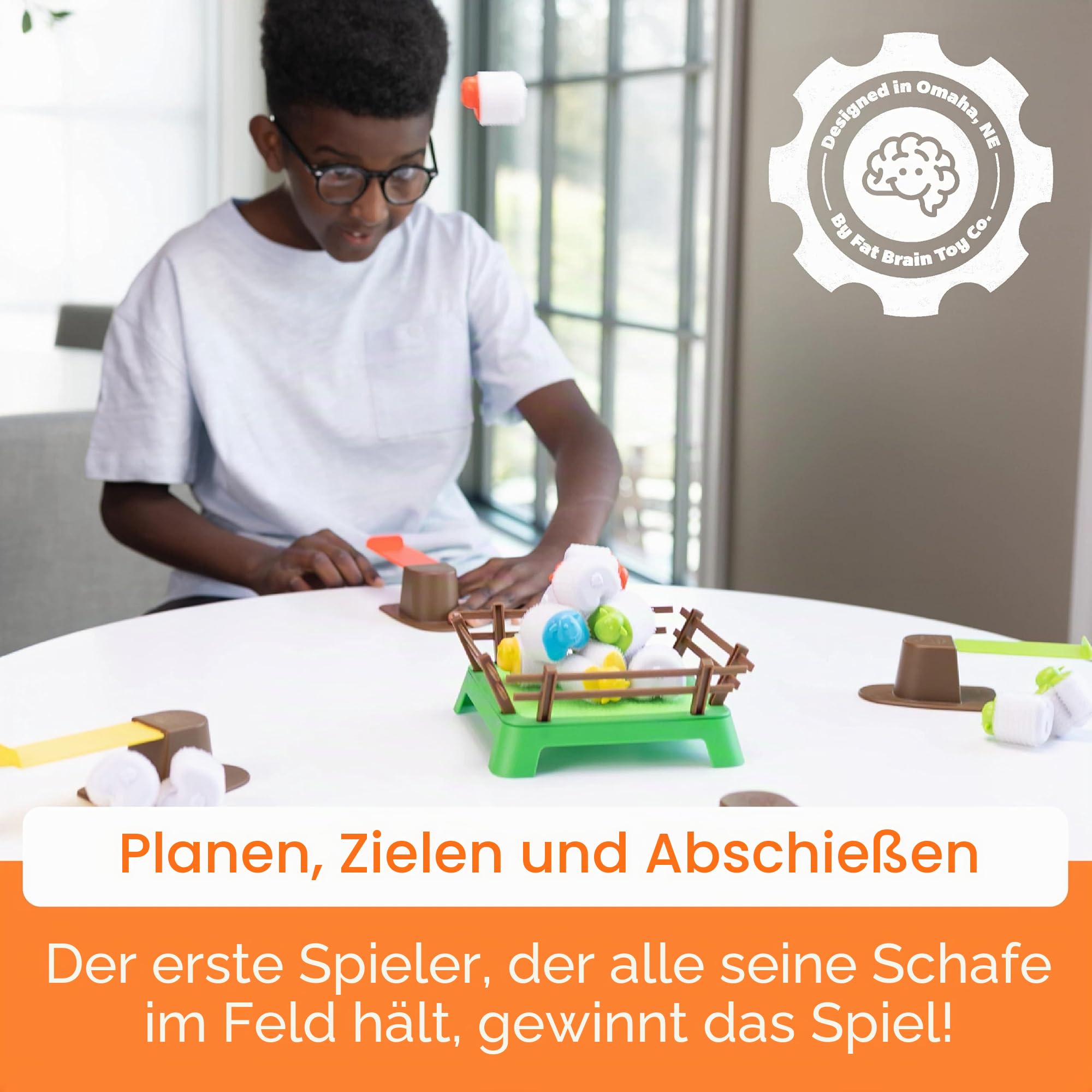 Fat Brain Toys Heap-O-Sheep - Ein Spiel der katapultierenden Schafe, von 6 bis Erwachsene, 2 bis 4 Spieler