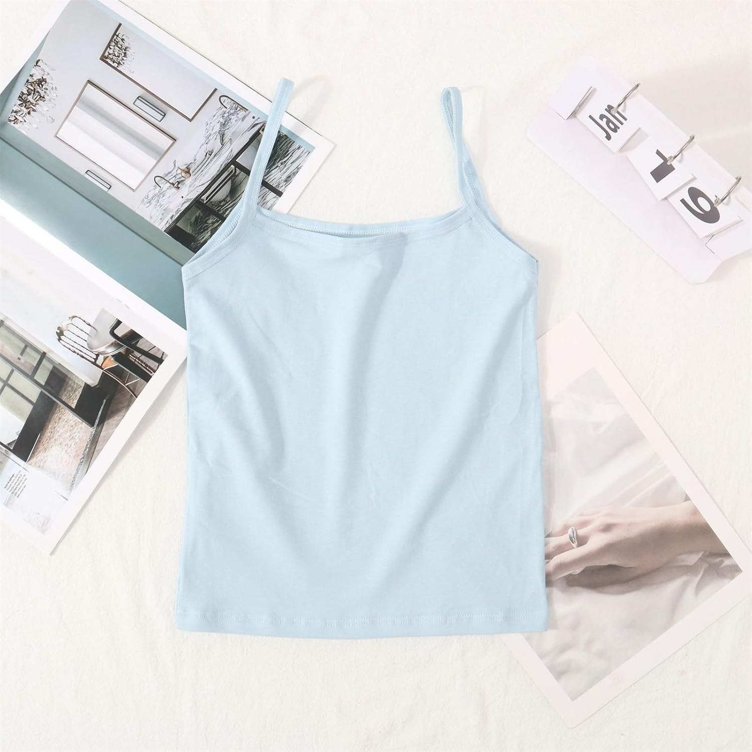 Girls' Basic Camisole Spaghetti Strap Cami Top Teen Kids Solid Color Layering Camisole Sleeveless Blouse Tank Undershirts