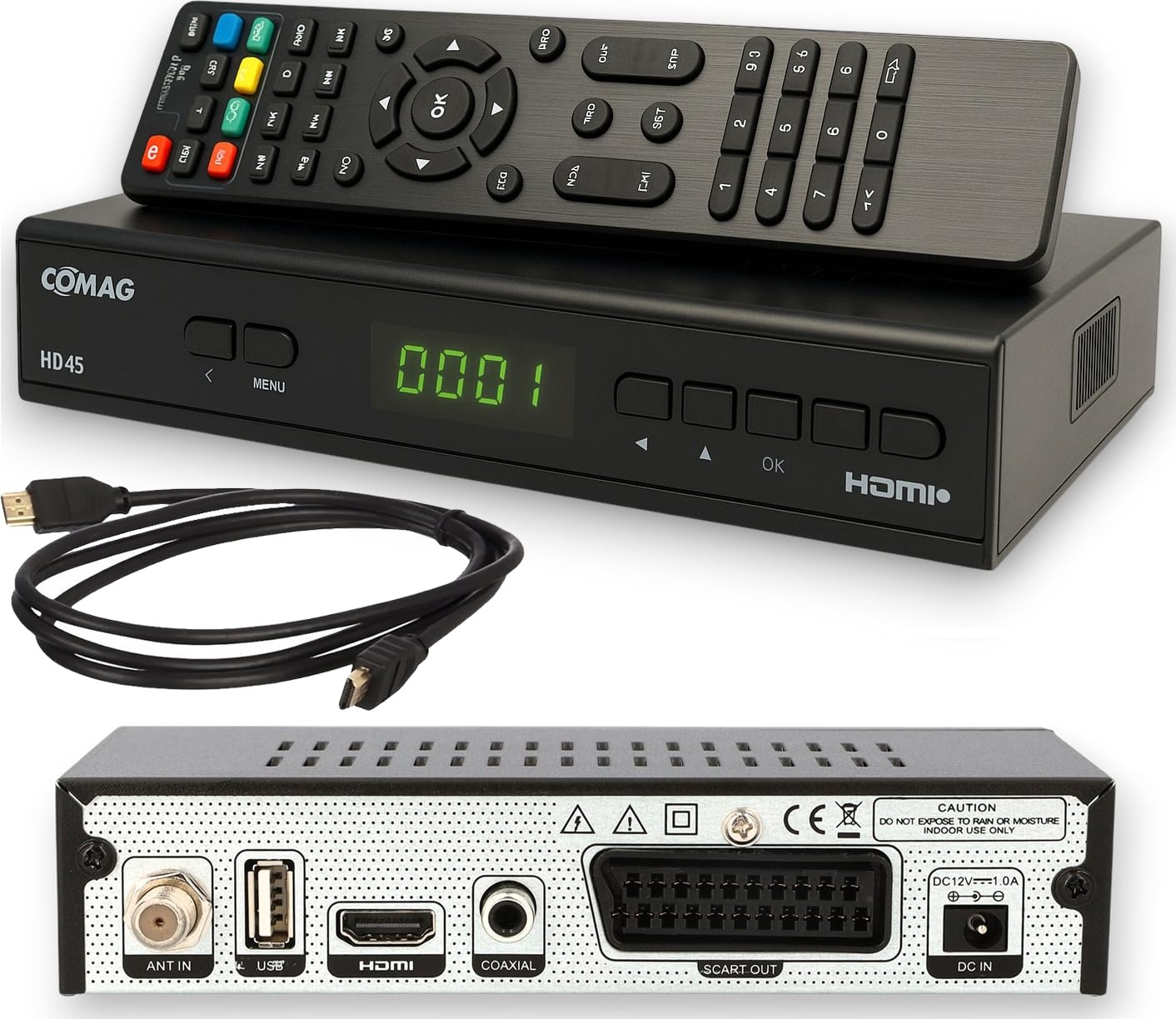 COMAG HD 45 digitaler HD SAT Receiver mit PVR (HDTV, DVB-S2, HDMI, 1080p, SCART, USB TV Aufanhem & Wiedergabe, Full HD, Astra vorinstalliert) schwarz