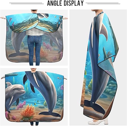 Miniatura 5 de Capa de corte de pelo ajustable para Halloween con conejos, 64.9 x 55.1 pulgadas, accesorios de peluquería