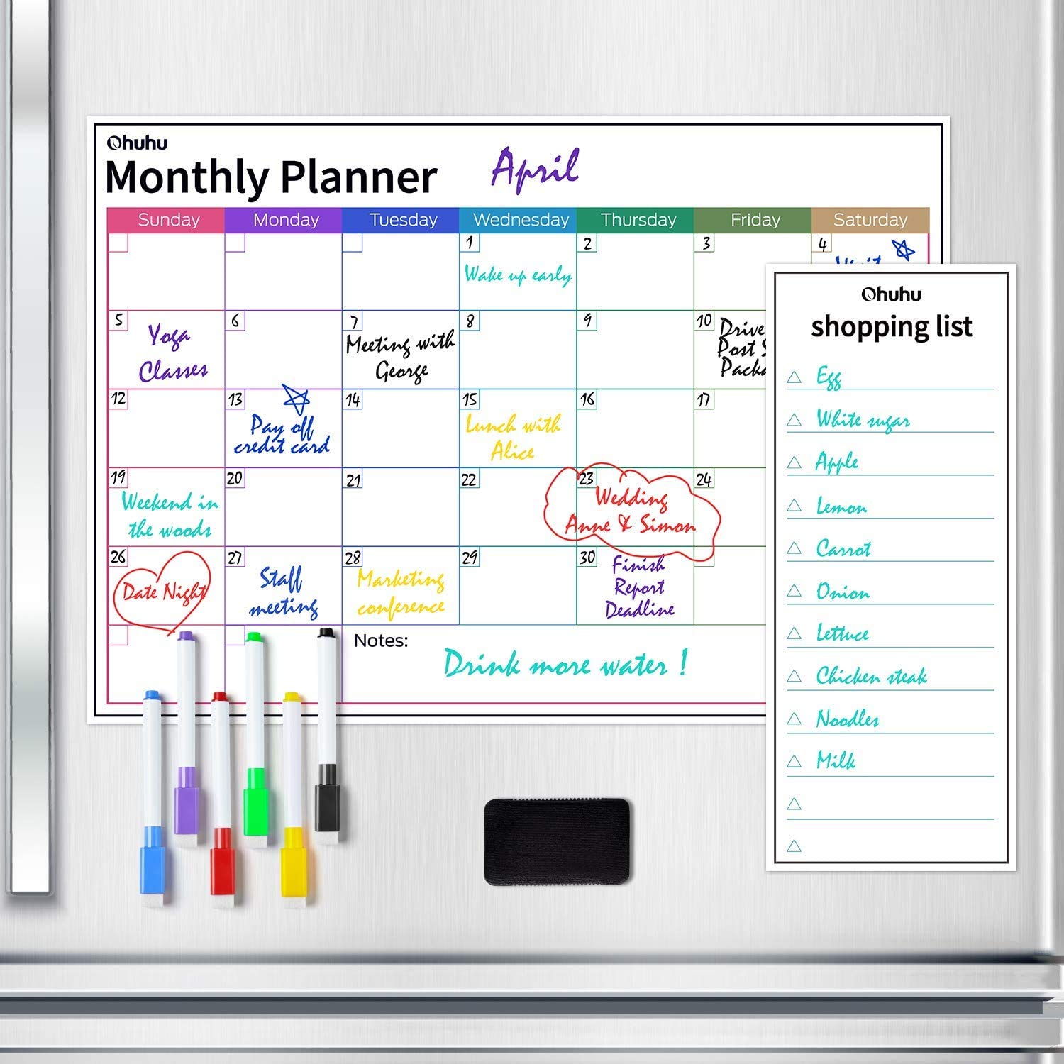 Planner for Fridge, Ohuhu 3 Pack Family Planner 2022, Fridge