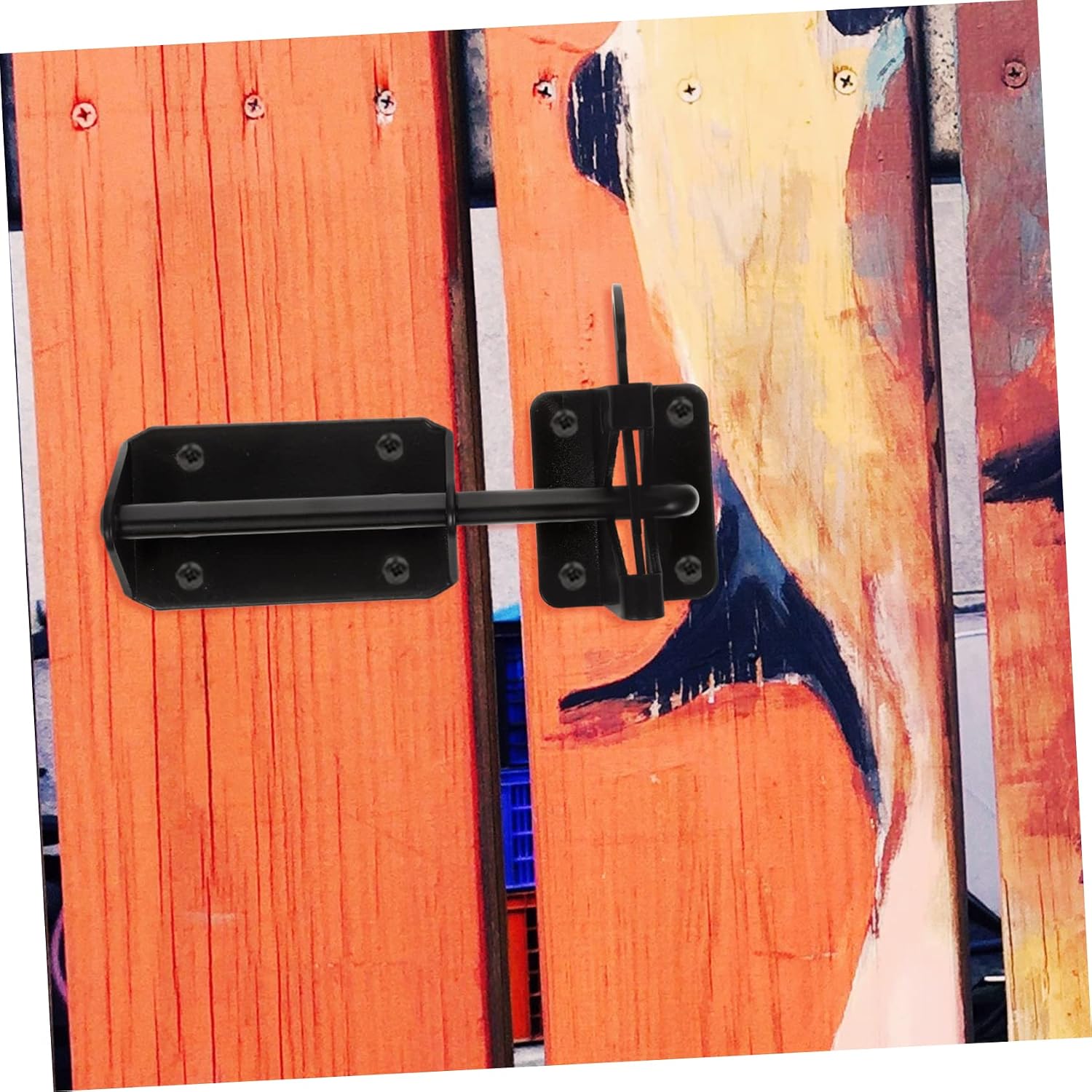 Heavy Duty Gate Latch for Wooden Gates and Fences Black Steel Set image 2