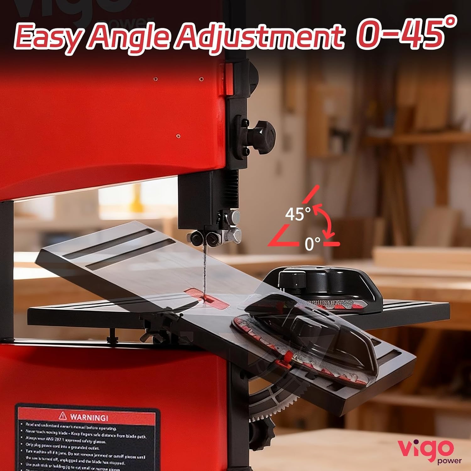 9-Inch Benchtop Band Saw, 2.8A Low Noise Induction Motor, 12x12" Aluminum Tilting Table, Miter Gauge & Dust Port. Precision Woodworking Bandsaw for DIY Hobbyist & Crafts