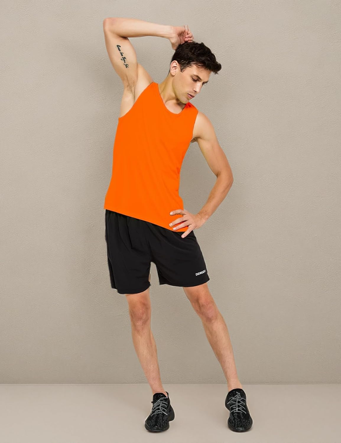 DEMOZU Men's Neon Running Tank Top - Bright Sleeveless Workout Shirt for Marathon, Gym & Rave Party - Image 7