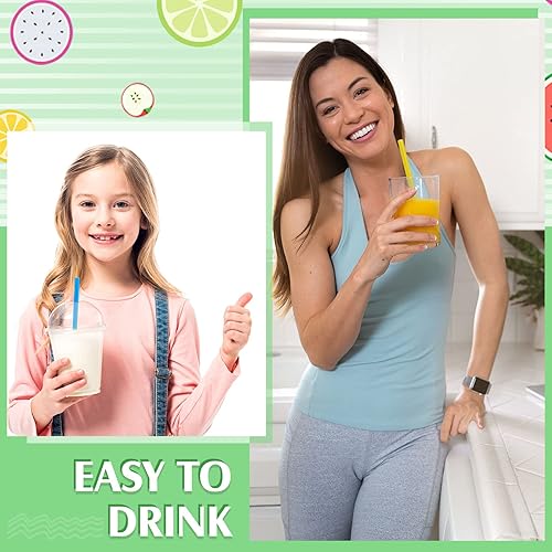 Miniatura 6 de Tessco 600 pajitas Boba para batidos, desechables a granel, pajitas de té de burbujas, de plástico envueltas individualmente, pajitas grandes para