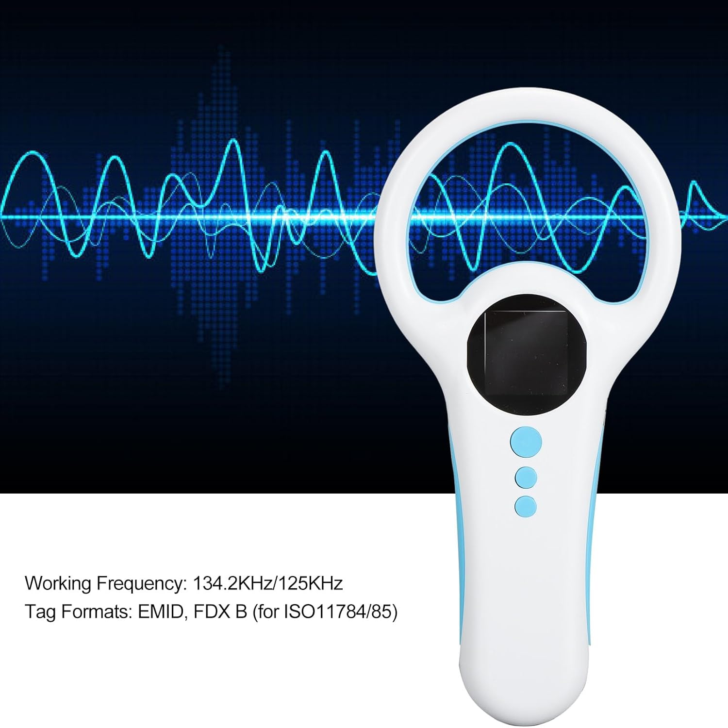 Semme Pet Microchip Reader with Multi Connection Modes USB .44" TFT LCD Supports 134.2KHz 125KHz