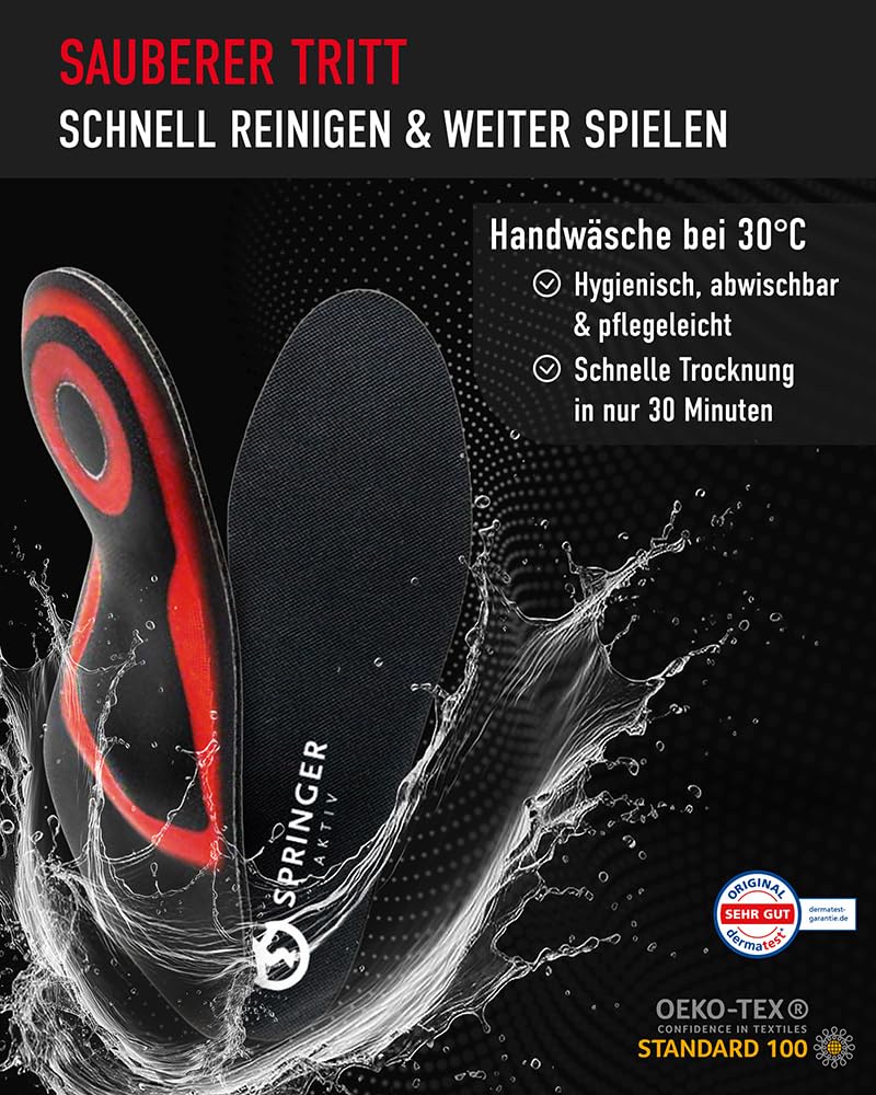 SPORT SOCCER - Einlegesohlen für Fußballschuhe - Einlagen für Sportschuhe - Leicht zu reinigen für Sport & Freizeit - Atmungsaktiv, kühlend und langlebige Schuheinlagen für Damen & Herren