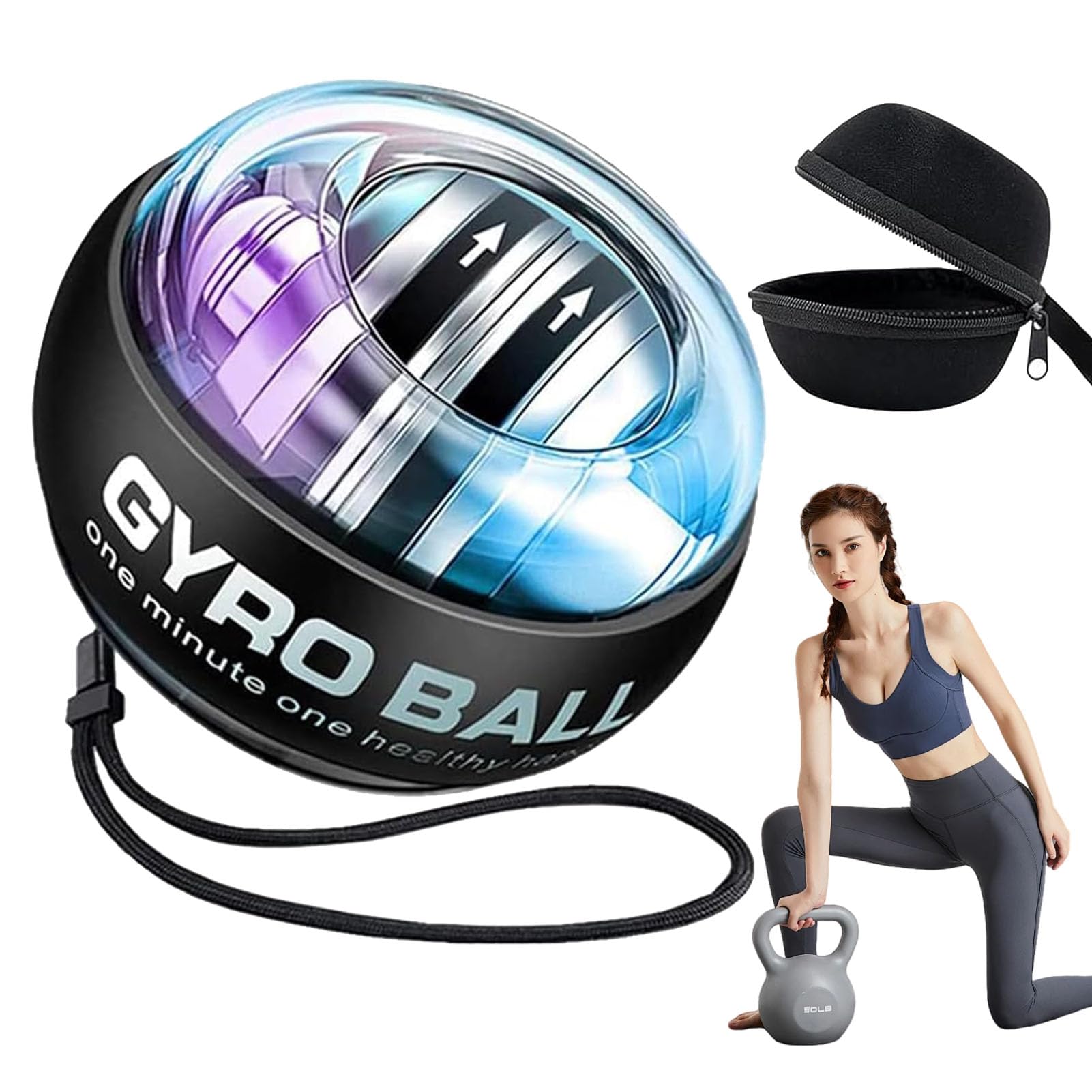 2026 New Curaball Torque Ball, Curaball Hand Exerciser, Gyro Ball with LED Lights and Portable Case, Hand Gripper Strengthener, Grip Strength Trainer for Strengthen Arms,Bones and Muscles-picture-22