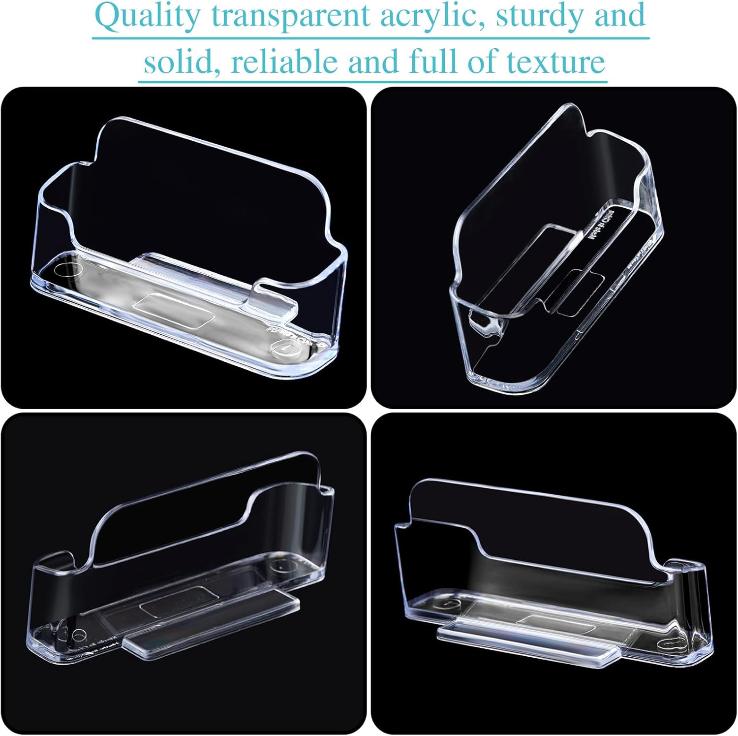 64 Pack Business Card Holder Desktop Business Card Stand Acrylic Card Holder Clear Postcard Holder Business Card Display Holder for Home Office Desk Table : Office Products