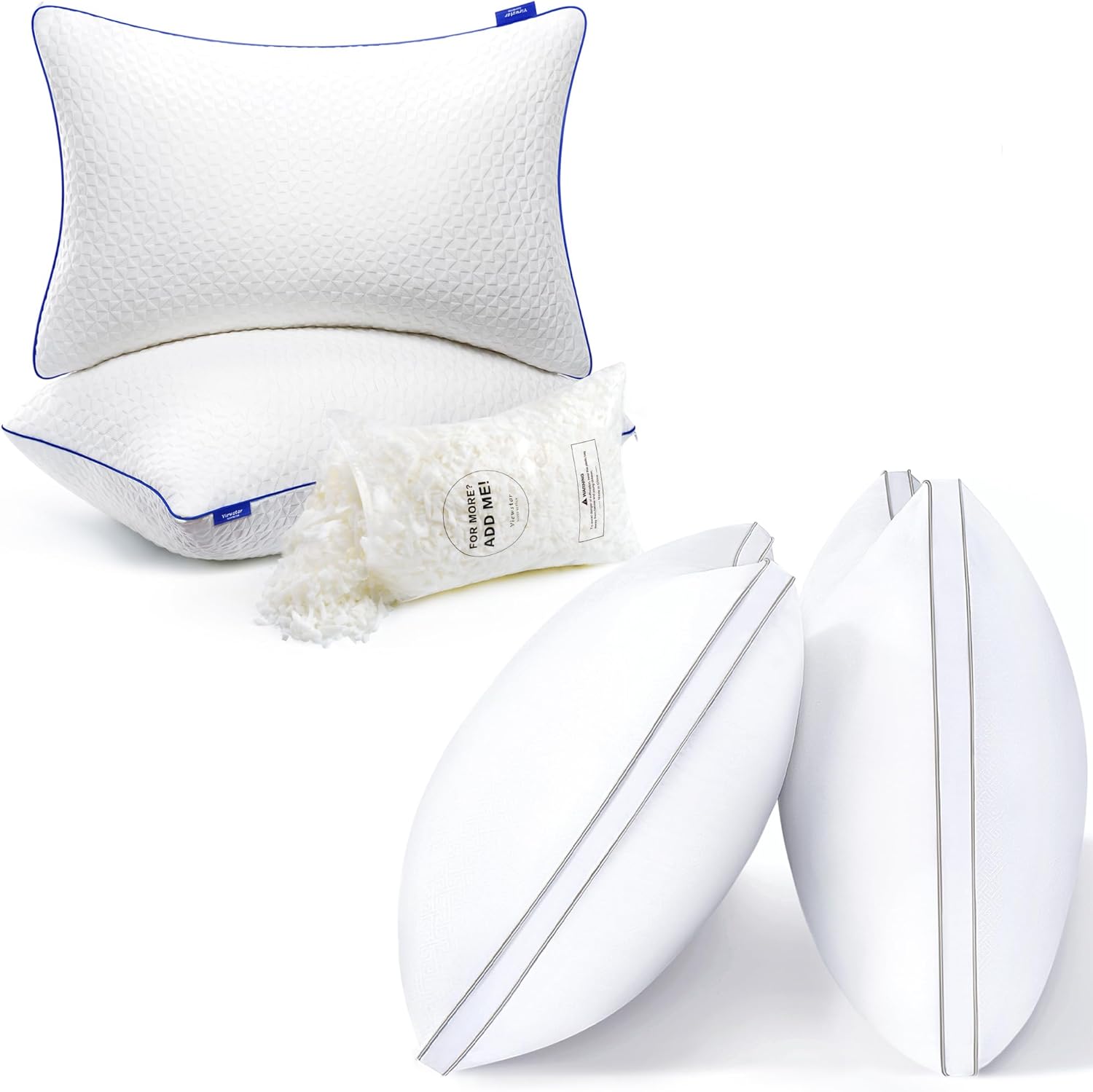 viewstar Pillows Queen Size Set of 2 bundle with Shredded