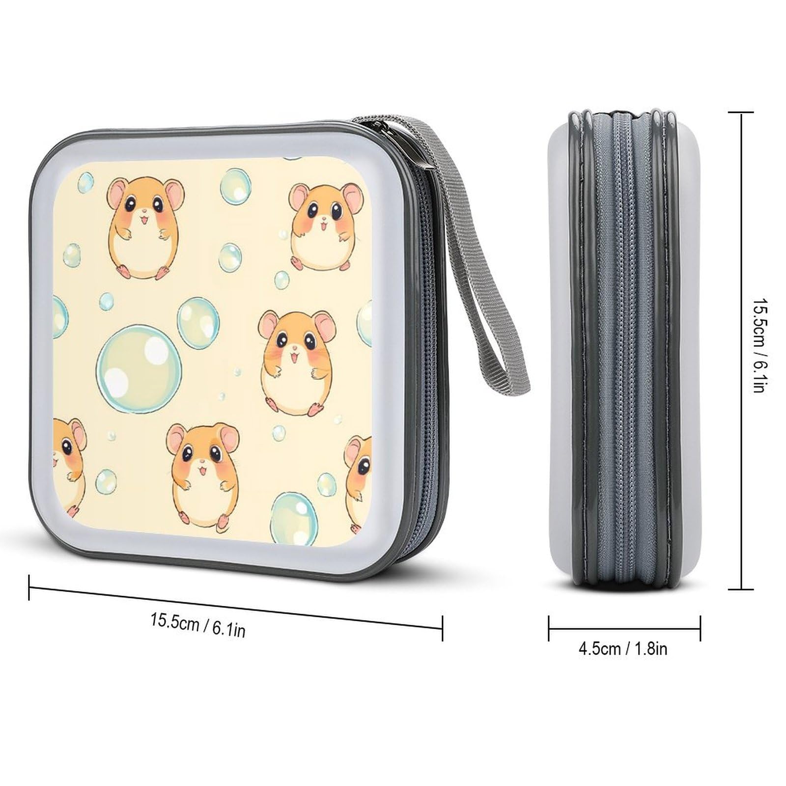 Cute Hamster CD Case Portable DVD Holder Storage Organizer for Home Travel