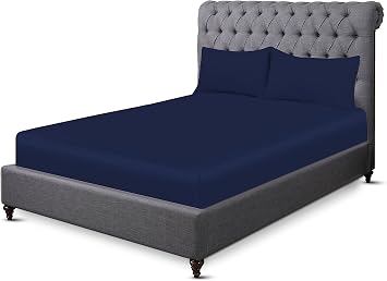 Sapphire collection 200 Thread Count 100% Egyptian Cotton Fitted Sheet Double, Navy