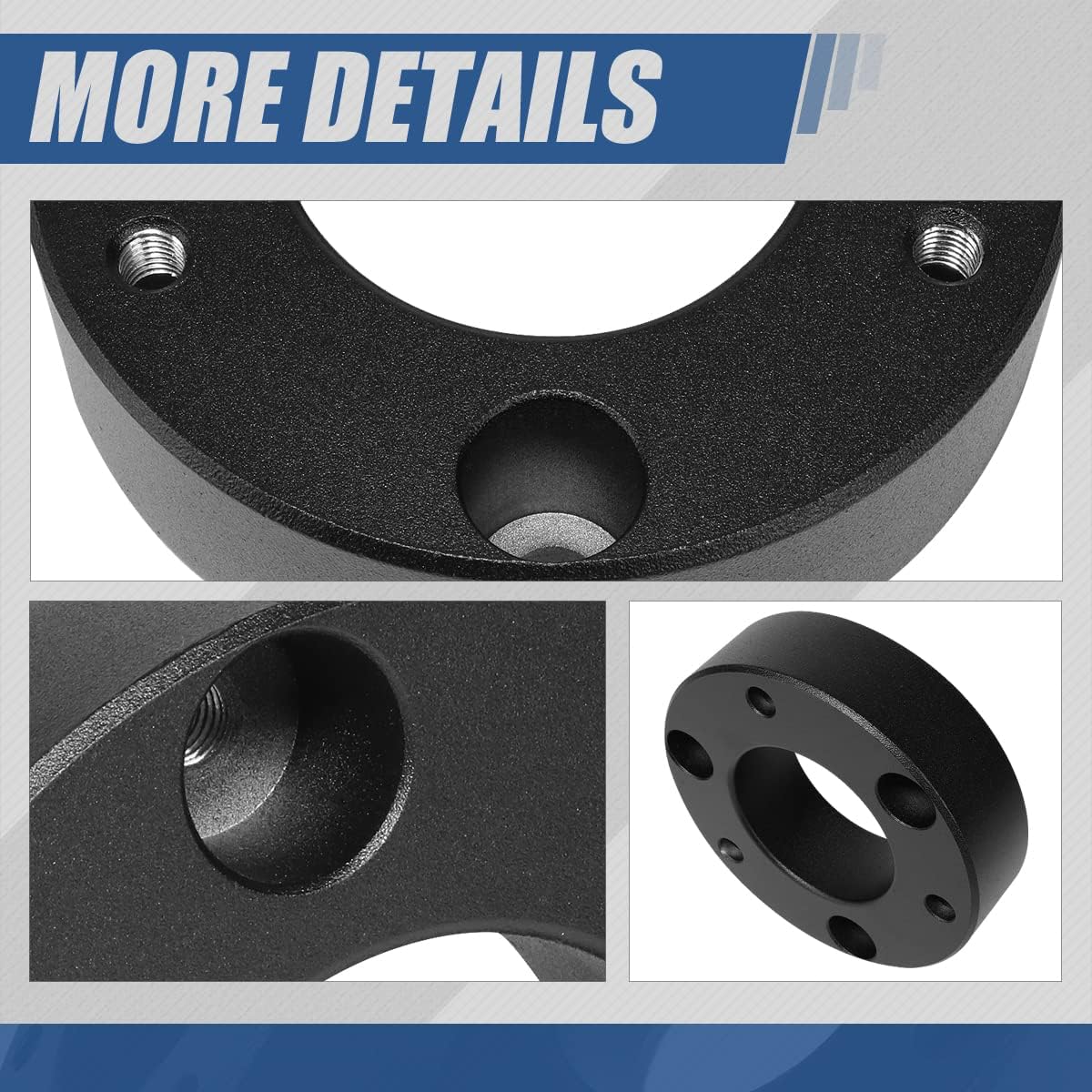 Auto Dynasty Pair of 2.5 inches Raise Front Suspension Leveling Lift Kit Compatible with Silverado Sierra 1500 2007-2024, Black Powdercoated