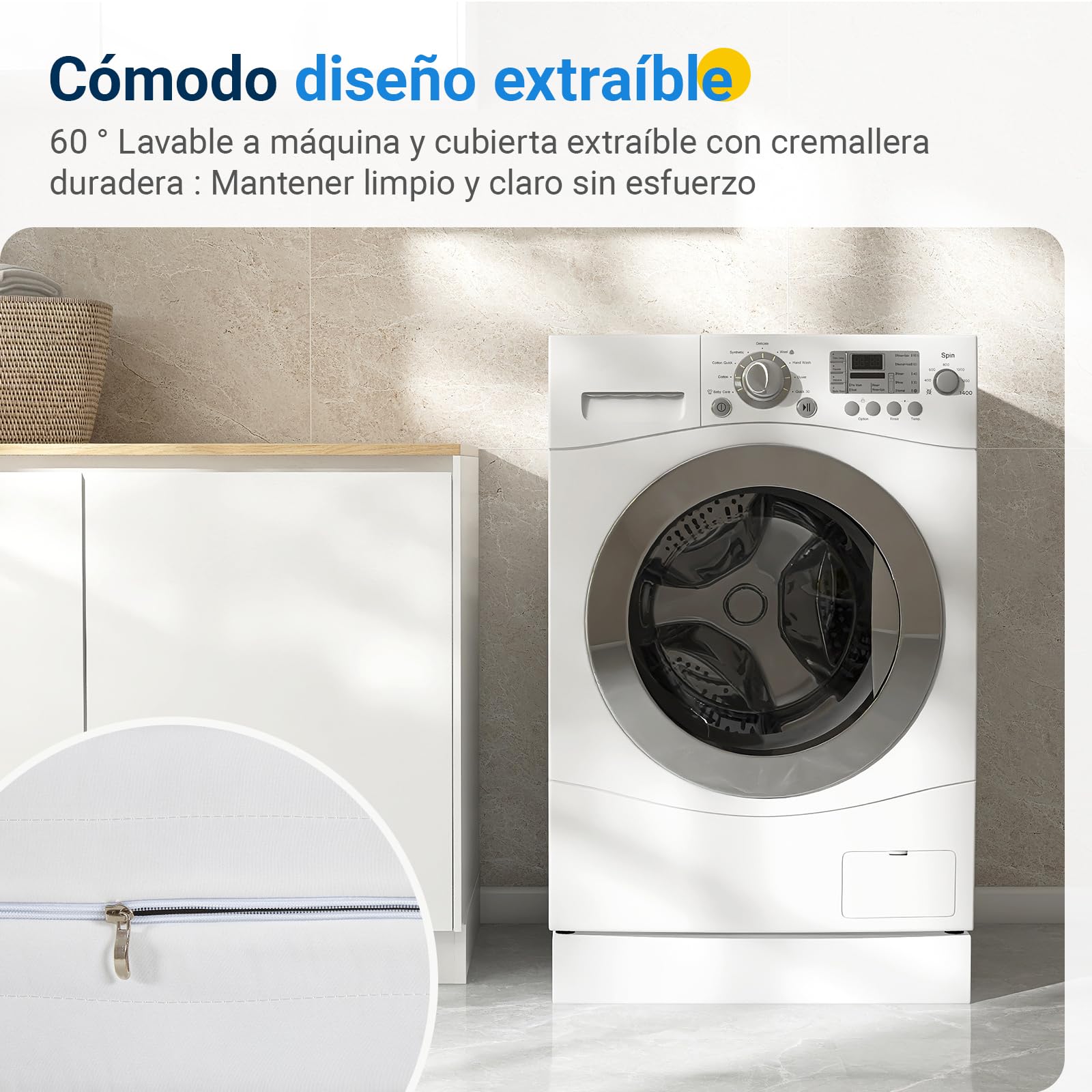 Avenco Colchones 90x190,Colchón de Espuma de 7 Zonas, Cómoda y Transpirable, H3&H4 Reversible Verano/Invierno, Funda de Colchón Extraíble y Lavable, Transpirable, Altura 18 cm