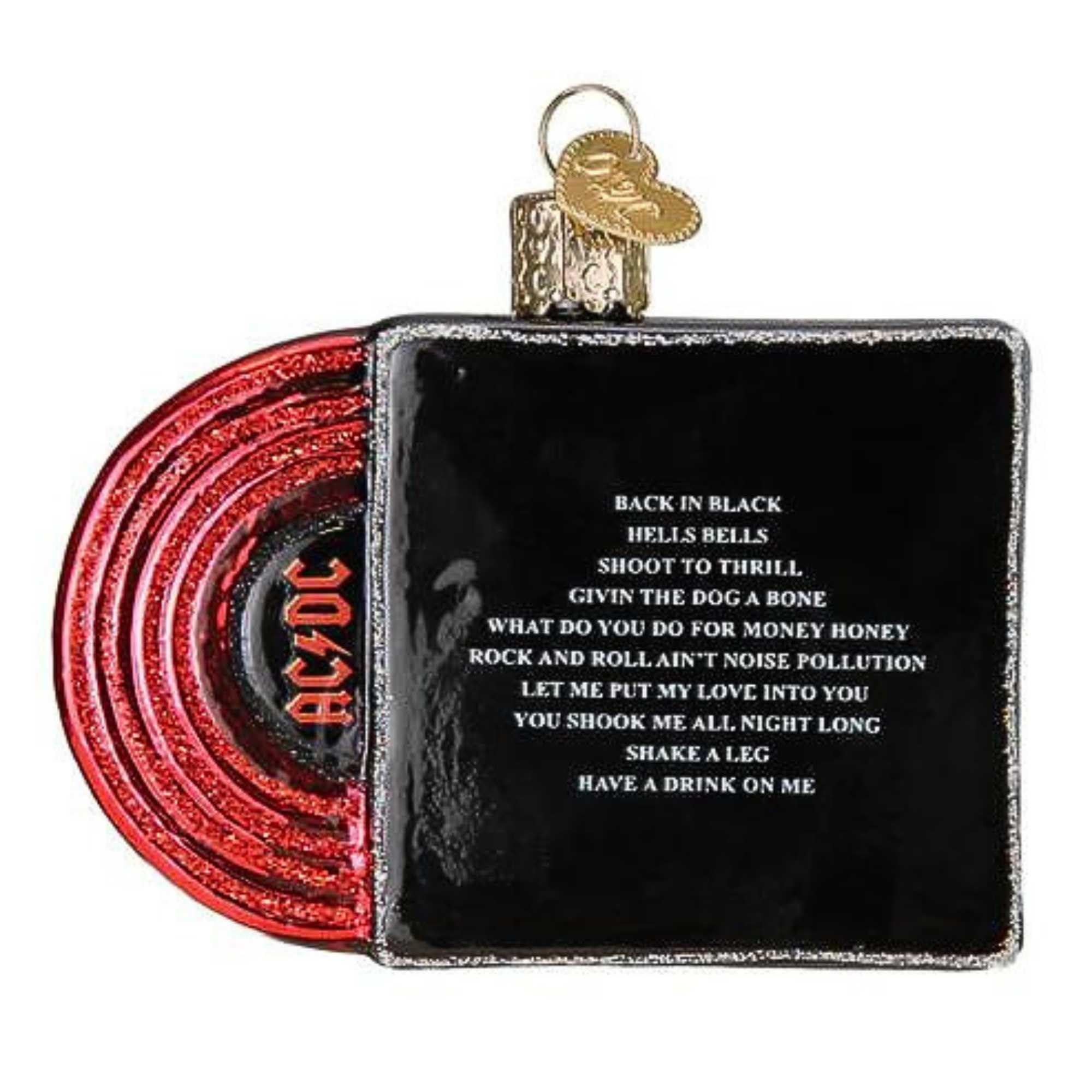 Amazon.com: Old World Christmas Back in Black Album Cover Glass