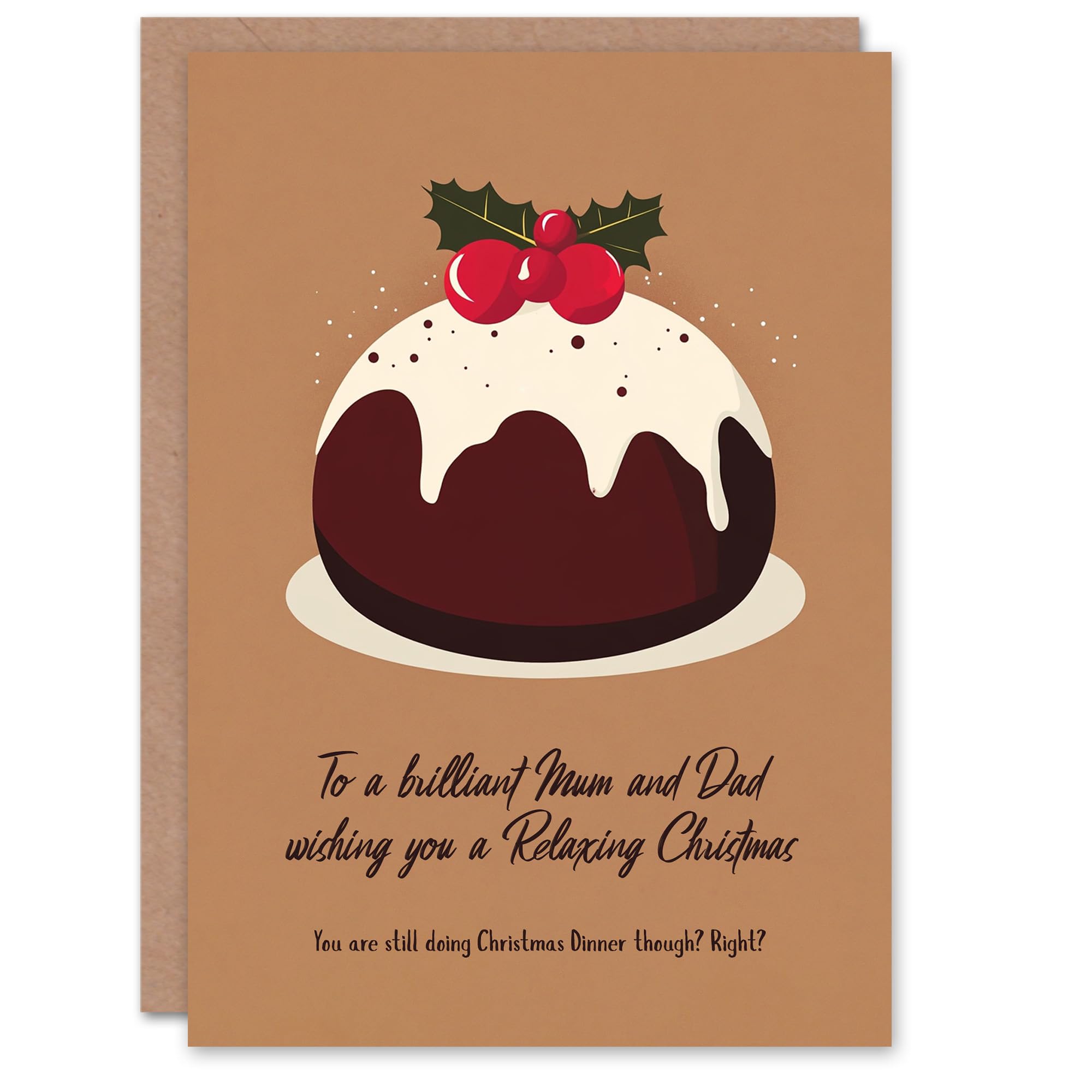 Artery8 Greeting Card - Funny Christmas Card - Brown