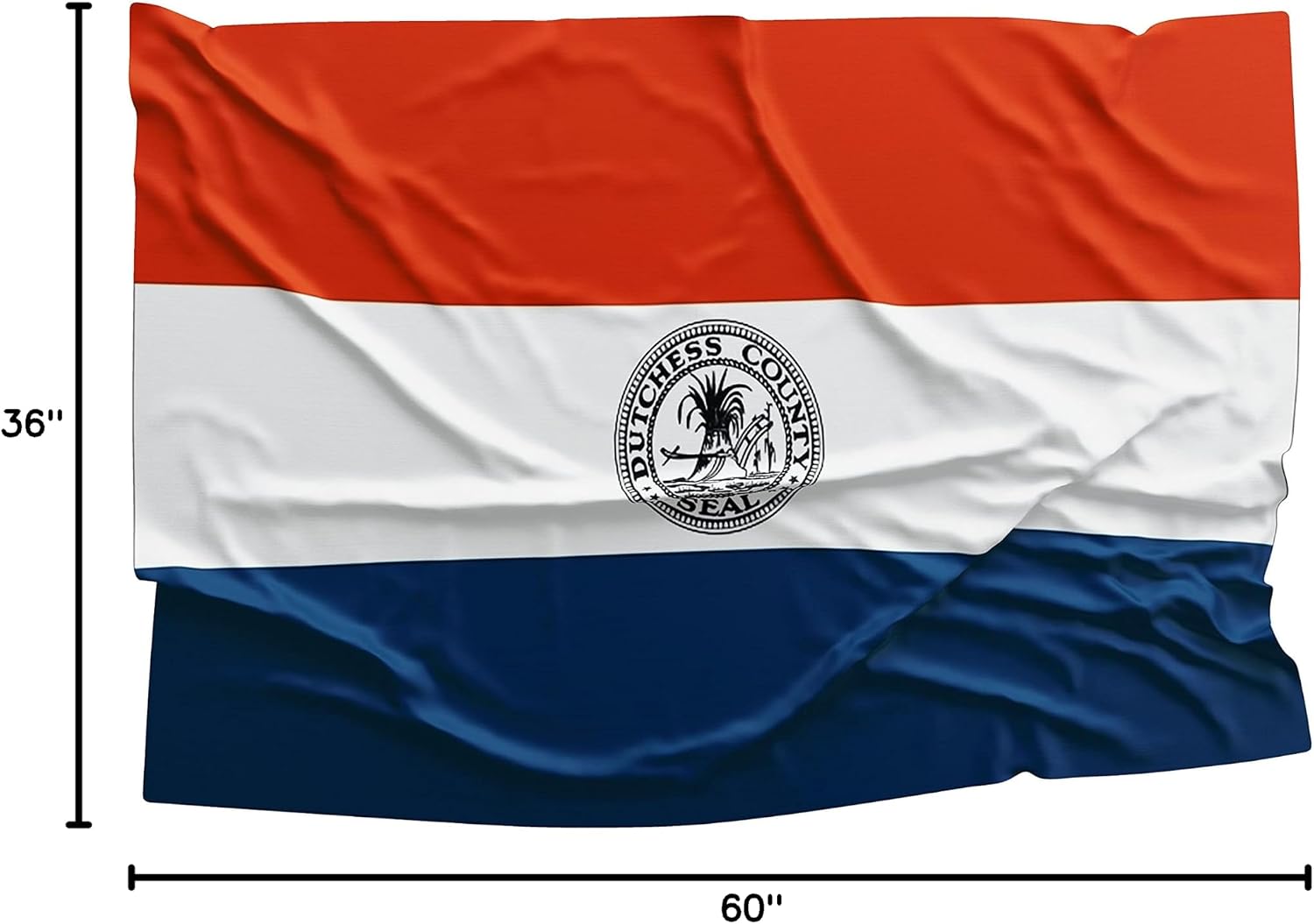 Dutchess County New York 3x5 feet Flag Banner - Part of Hudson Valley Region, Known for Nature, Hiking, Art, and Culture - Vanderbilt Mansion, FDR National Historic Site - Public Health and Safety