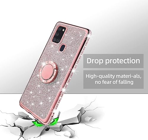 Miniatura 7 de Funda para teléfono A21s, funda Samsung Galaxy A21s para mujer, con purpurina, cristal suave, transparente, TPU brillante, bonita funda protectora