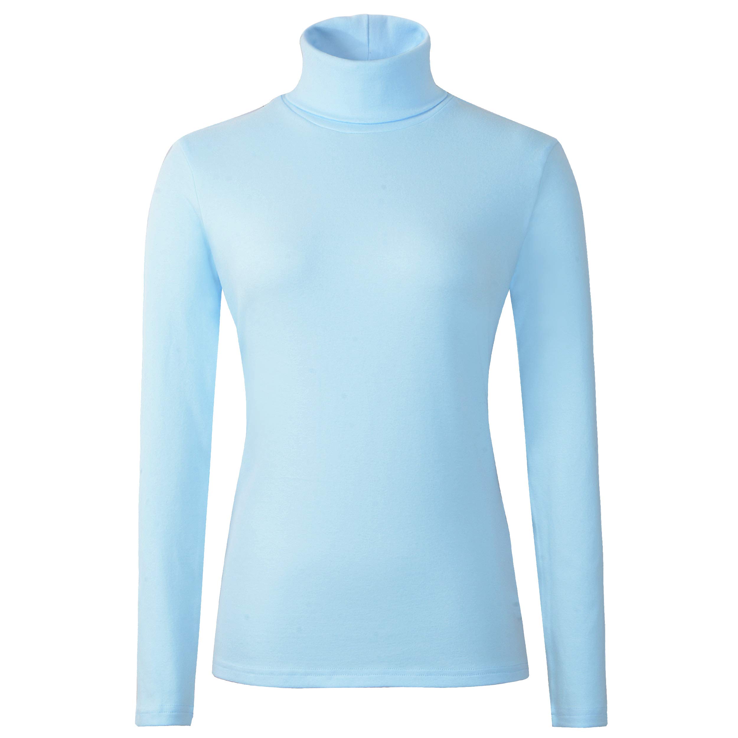 Women's Soft Cotton Turtleneck Top Basic Pullover Sweater