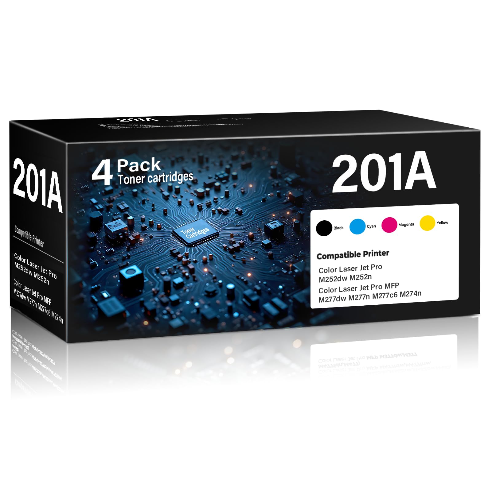 201A Toner Cartridge Color Laser Jet Pro MFP M277dw M252dw Compatible for HP 201A 201X CF400A CF401A CF402A CF403A CF400X Toner Cartridges for HP Color Laser Jet Pro MFP M277n M277c6 M252n M274n