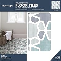 Vista 2 de FloorPops Blue Rajah Peel & Stick Floor Tiles, FP3569