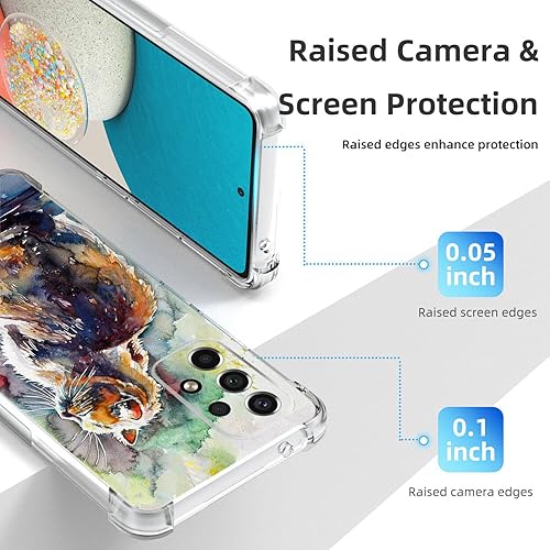Miniatura 4 de Beaucov Funda para Galaxy A53 5G, bonita pintura de gato, a prueba de golpes, TPU de cuerpo completo, resistente a los arañazos para Samsung Galaxy