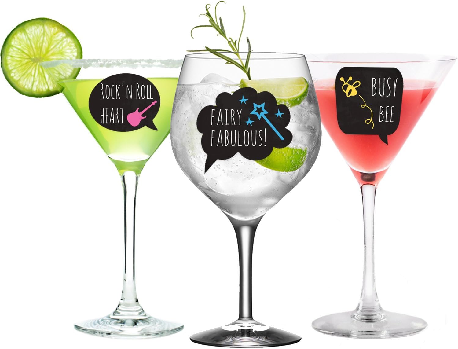 Hоlіdау Dеаlѕ 🛒 Funny Wine Glass Drink Markers - 18 Static Clings Reusable Glass Stickers - For Wine Tasting Party, Wine Gift and Favors