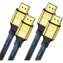 Short Hdmi Cable 6.6FT 2Pack, 8K@60Hz 4K@120Hz, 48 Gbps Ultra High Speed Hdmi 2.1 cord with Gold-plated Connectors, Aluminum Shell, for Monitor, Laptop, TV, soundbar, PS5, Xbox, Gaming Console