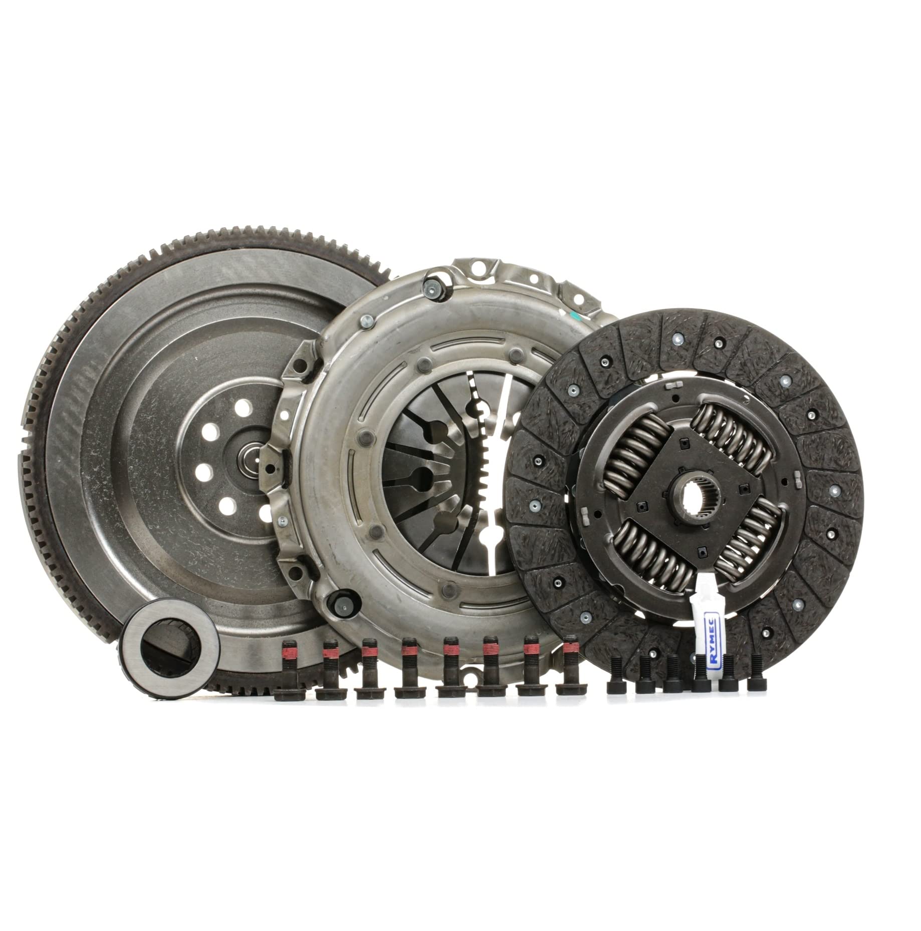 RYMEC SF1033 Kit de embrague completo con placa de apriete de embrague con grasa sintética con plato de embrague con cojinete de desembrague con volante motor con juego de tornillos