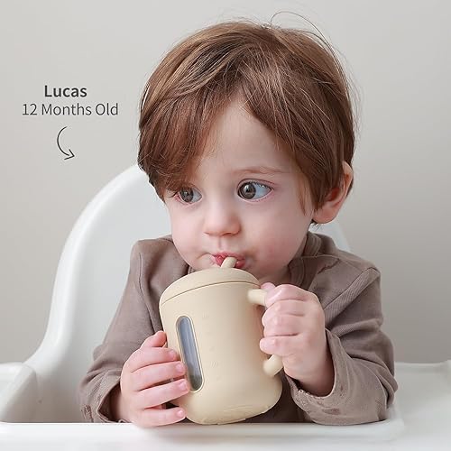 Miniatura 5 de SAMiGO Vaso con Popote de Silicona, Vaso con Popote para Bebé de 6 12 18 Meses, Vaso con Popote para Niños Pequeños de 1-3 Años, Vaso de Agua para