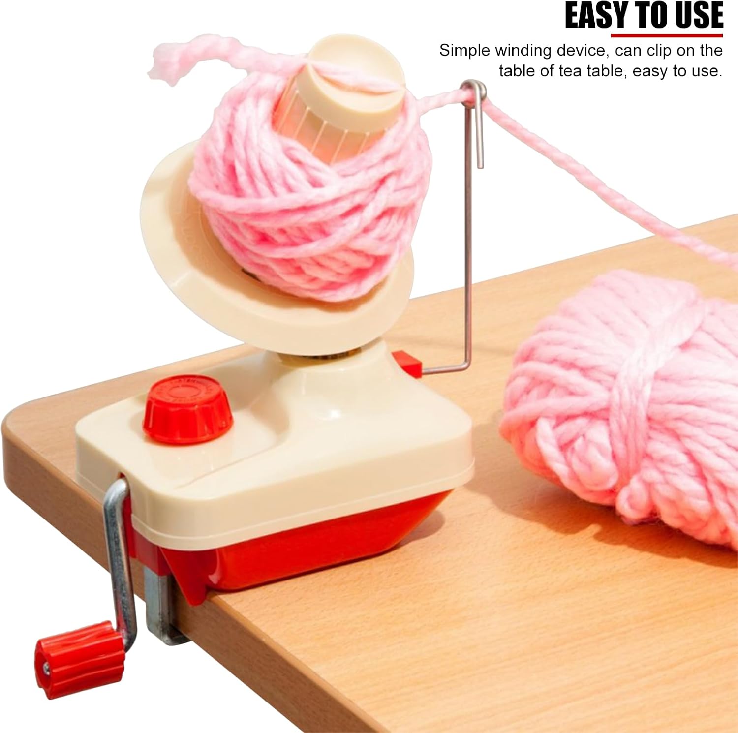 Portable Handheld Yarn Ball Winder with Clamp, for Winding Yarn Into Neat and Organized Balls, for Home Knitting and Crochet Enthusiasts