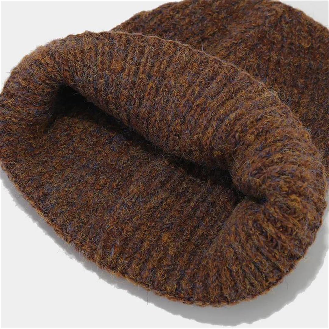 Czapki i szaliki 2 zestawy dla kobiet, robione na drutach, zimowe, swobodne, jednokolorowe, pogrubione, unisex (khaki)