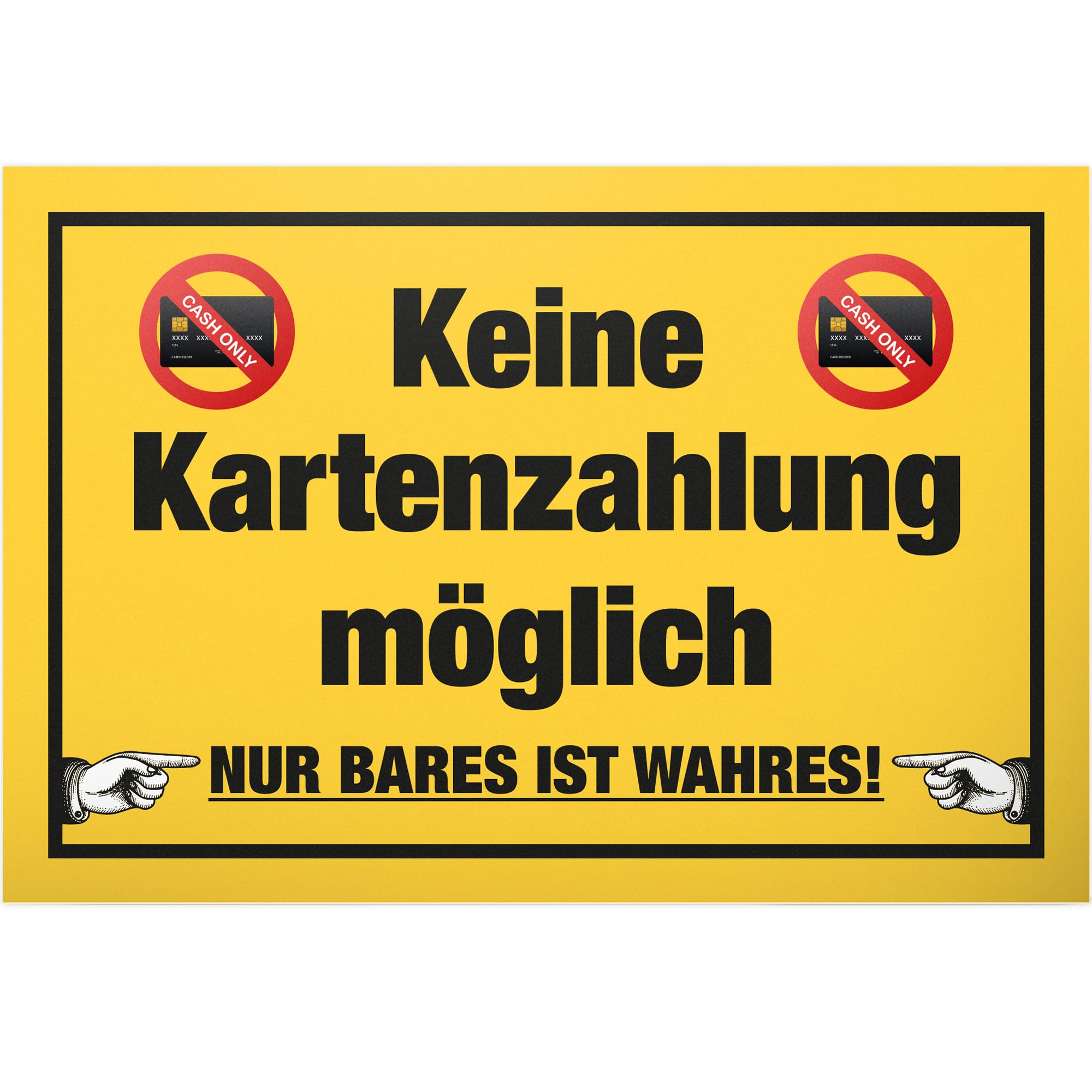 Dekolando CASH ONLY Schild Nur Barzahlung Schieferschild Nur Bar Zahlung - Wir Akzeptieren Nur Bargeld Kasse Hinweisschild (CASH ONLY, 16 X 16 M