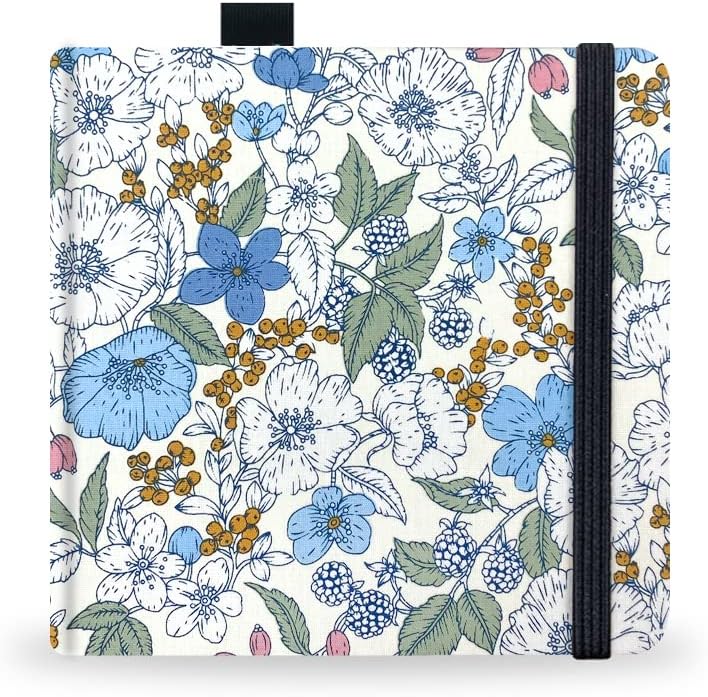 Watercolor Sketchbook,5x5 Inch Portable Square Cloth Cover Notebook, 20 Sheets Watercolor Textured Drawing Papers, 300 GSM (140lb) Art Paper Sketchbook.Blue Pipa Flower
