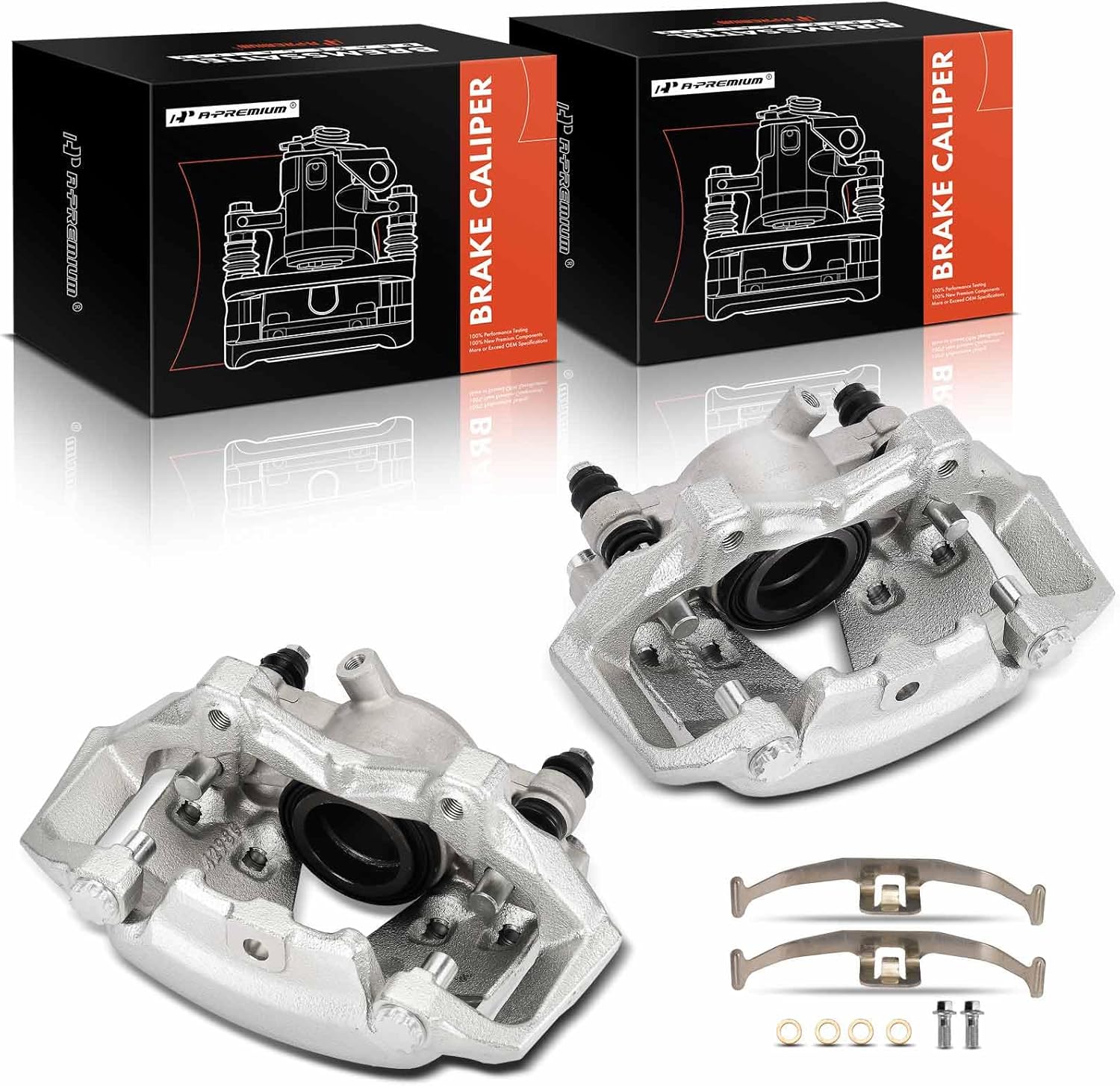 A-Premium Disc Brake Caliper Assembly with Bracket Compatible with Mercedes-Benz C350 2009-2014, E250 2014-2016, E350, E400, SLC300/SLK300 - Front Driver and Passenger, 2-PC Set