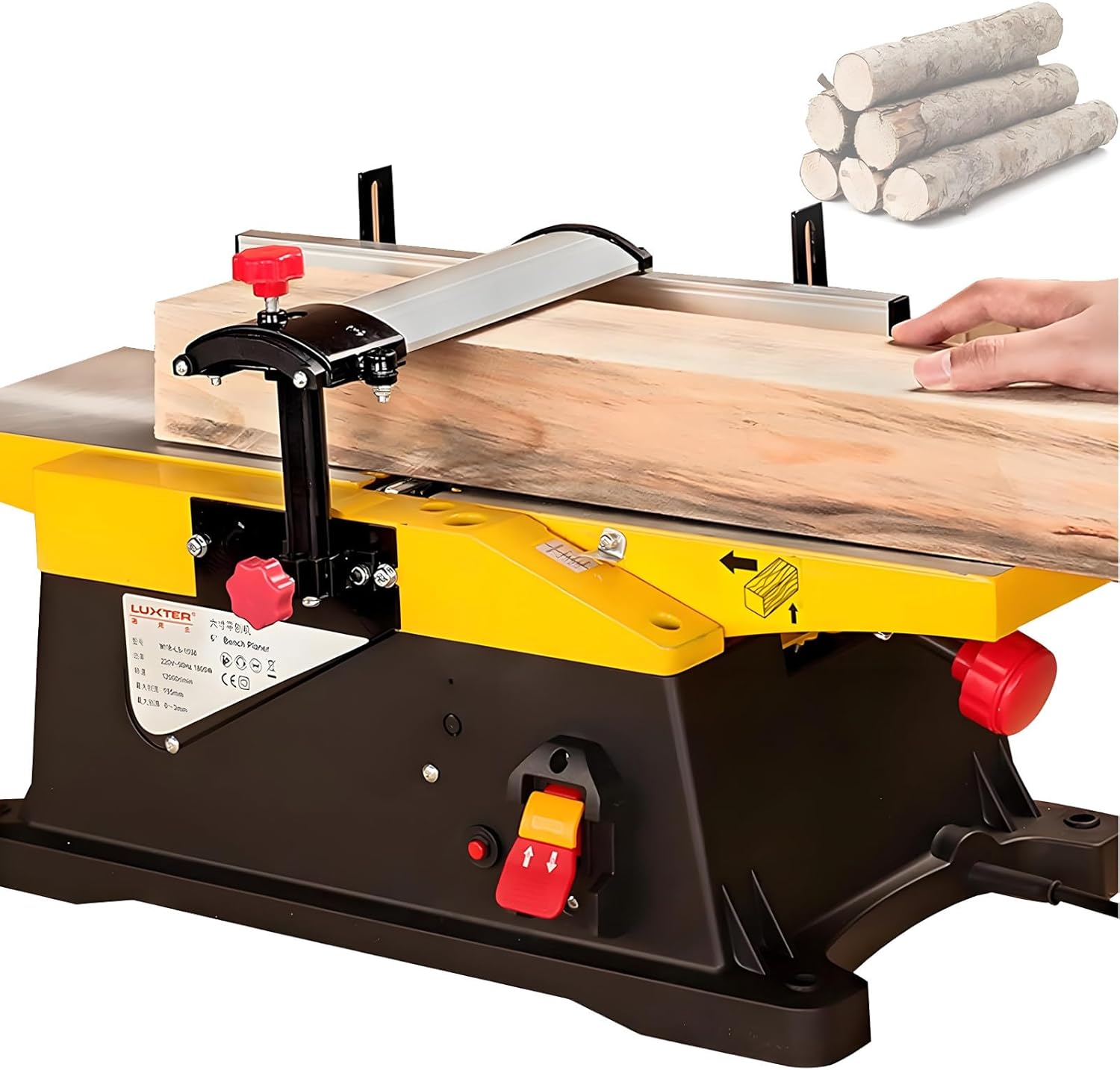 Benchtop Jointer,Benchtop Planer Thicknesser,Adjustable 0-3MM Cutting Depth,for DIY Production of Art Works Planer