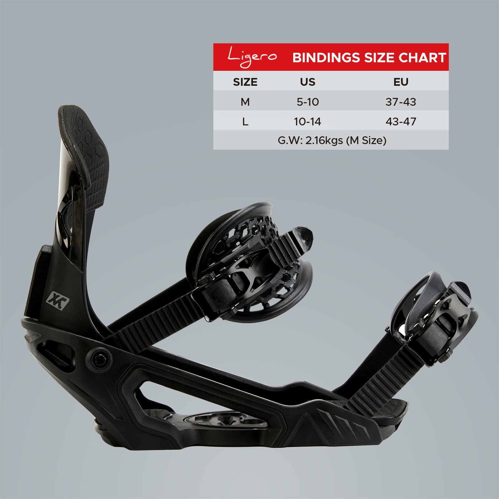 XCMAN Outdoors All-Mountain Snowboard Binding for Men Women Lightweight Adjustable