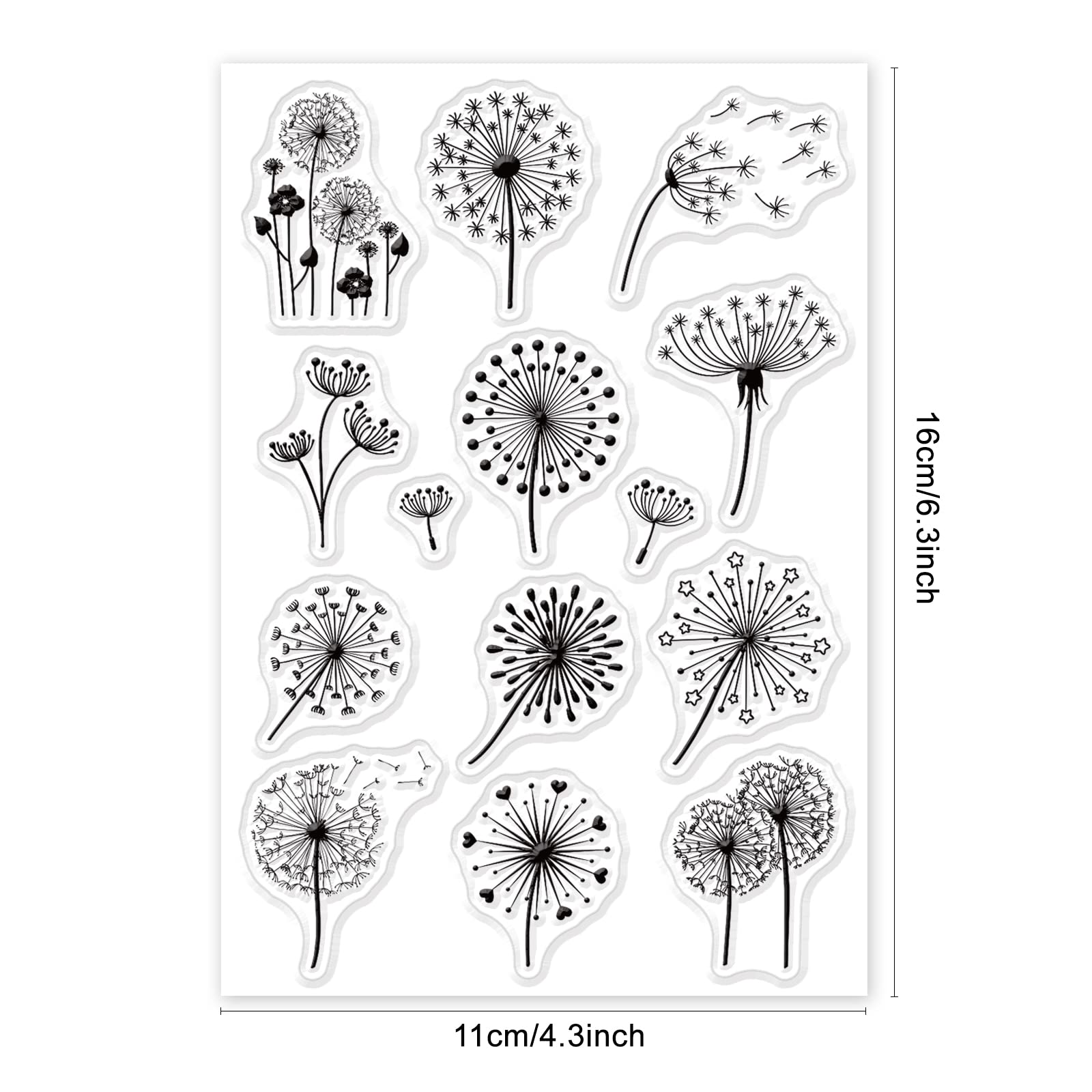 Clear Silicone Stamps Dandelion Clear Stamps - Silicone Rubber Stamps ...