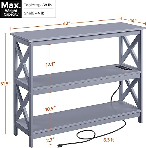 Miniatura 46 de Yaheetech Soportes de televisión y centros de entretenimiento con estante de almacenamiento de 3 niveles para sala de estar, color negro Negro