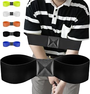 Golf Swing Training Aid-Elastic Arm Gesture Corrector Belt for Beginners,Portable Dual-Shoulder Design for Smoother Swings.Golf Accessories for Practice-Strength,Tempo Training.