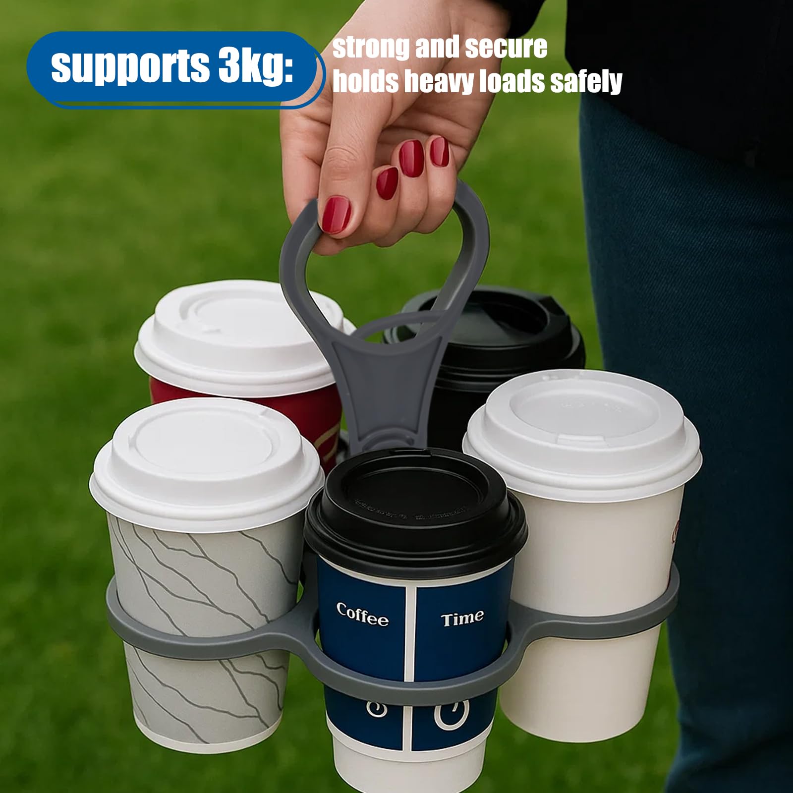 2 Stück Festival Becherhalter, Getränkehalter für 6 Becher getränketräger, Robust und Wiederverwendbar für Outdoor-Aktivitäten und Familienfeiern, 14.5 cm x 7 cm x 4 cm