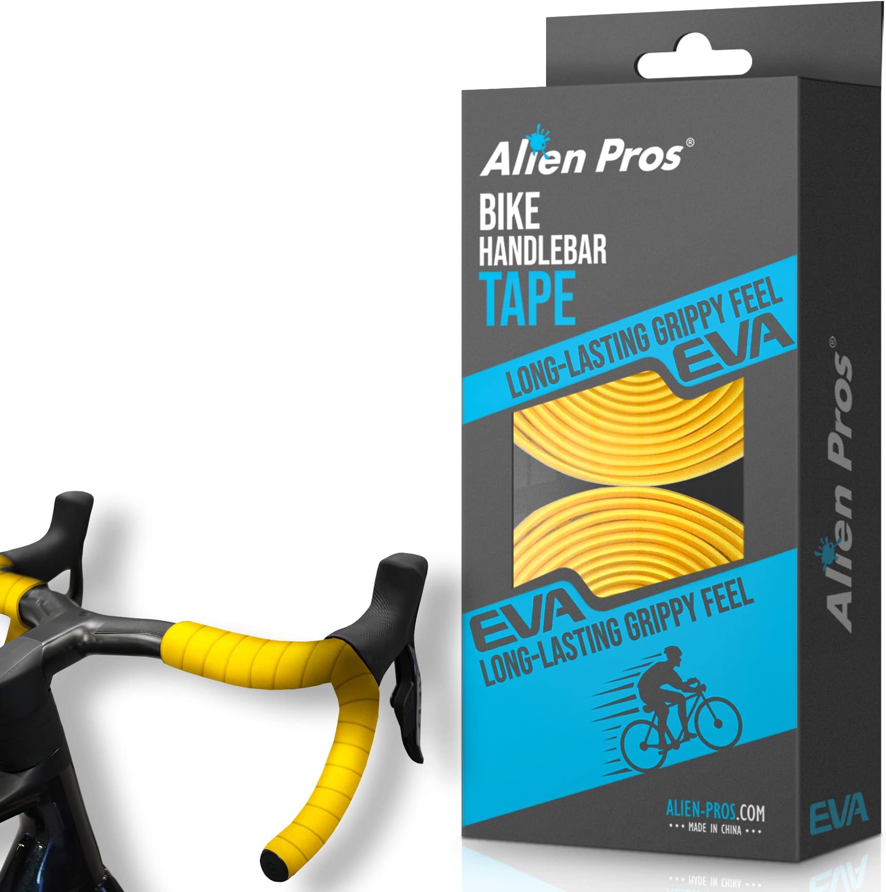 Bike Handlebar Tape EVA (Set of 2) Yellow - Enhance Your Bike Grip with These Bicycle Handle bar Tape - Wrap Your Bike for an Awesome Comfortable Ride (Set of 2, Yellow)