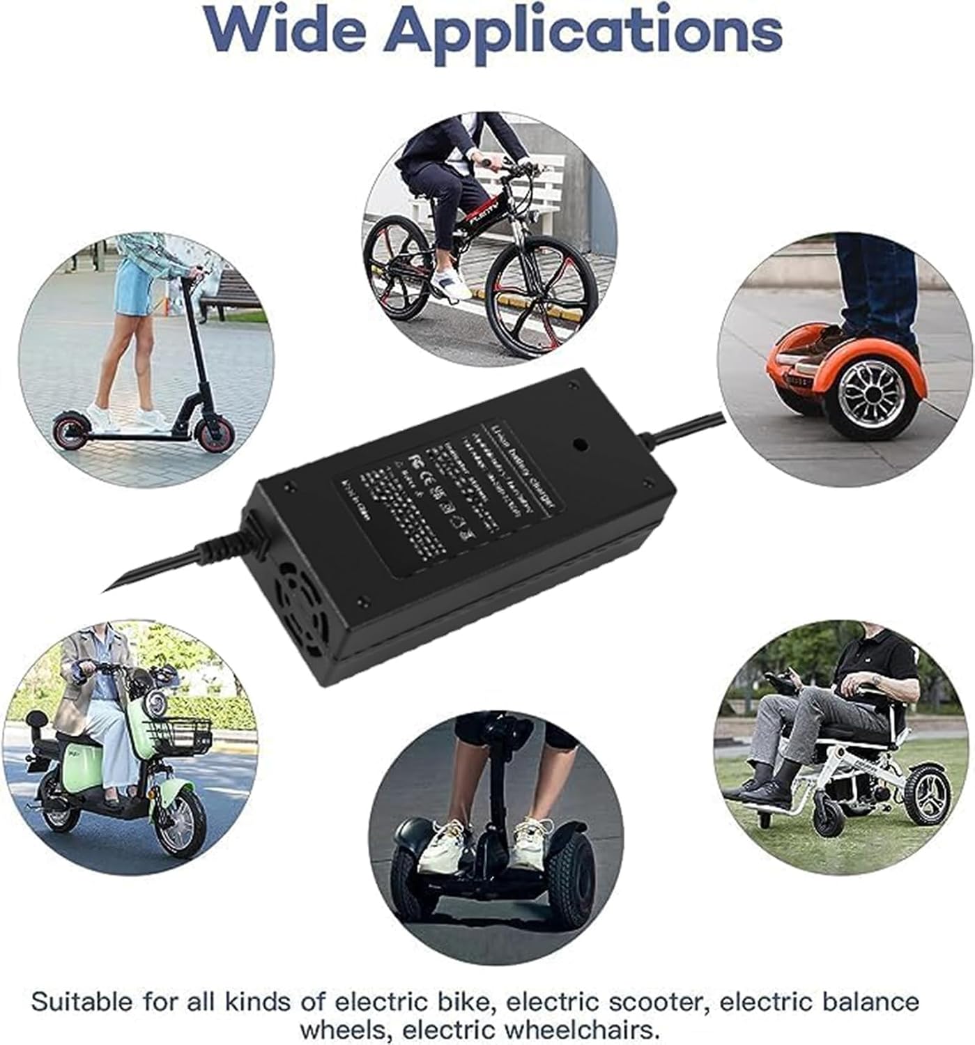 58.8V 2.5A Adapter Charger for Apollo 52V Ghost, Phantom, Explore, Pro (NOT for 60V!!) Using 52V Battery
