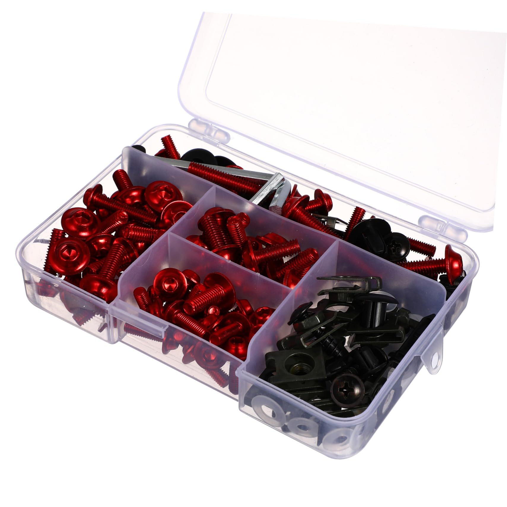 149piezas Para Modificación De Motocicleta Accesorios De y Parabrisas Color Rojo Instalación Compatible Mayoría De Motocicletas