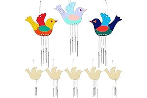 8-Piece Wooden Bird Wind Chime Craft Kit for Spring